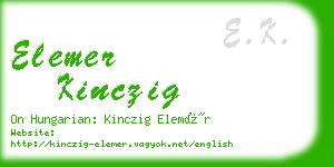 elemer kinczig business card